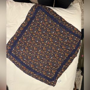 100% Silk Madewell Neck Scarf | Blue Multi Floral